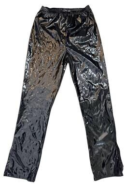 Boohoo High Waist Extra Long Vinyl Split Hem Trouser